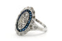 Bague 49 Bague Art déco en or blanc 18 carats, saphirs et diamants 58 Facettes 23292