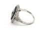 Bague 49 Bague Art déco en or blanc 18 carats, saphirs et diamants 58 Facettes 23292