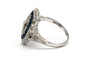 Bague 49 Bague Art déco en or blanc 18 carats, saphirs et diamants 58 Facettes 23292