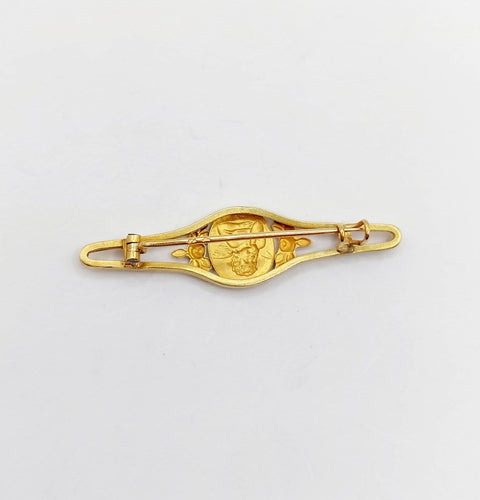 Broche Broche Art nouveau à motif d’angelot en or 18k (circa 1900) 58 Facettes A06844
