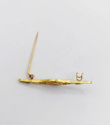 Broche Broche Art nouveau à motif d’angelot en or 18k (circa 1900) 58 Facettes A06844
