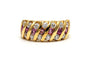 Bague 54 Bague contemporaine sertie de rubis et diamants en or jaune 18 carats 58 Facettes 21796