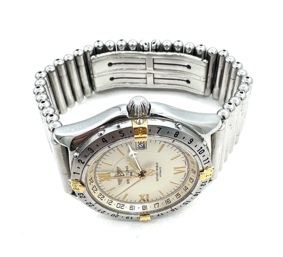 Montre Breitling Antares World - Montre automatique en acier et or 58 Facettes 260038