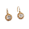Boucles d'oreilles Dormeuses anciennes en or rose 18k et strass blancs (circa 1900) 58 Facettes A06851