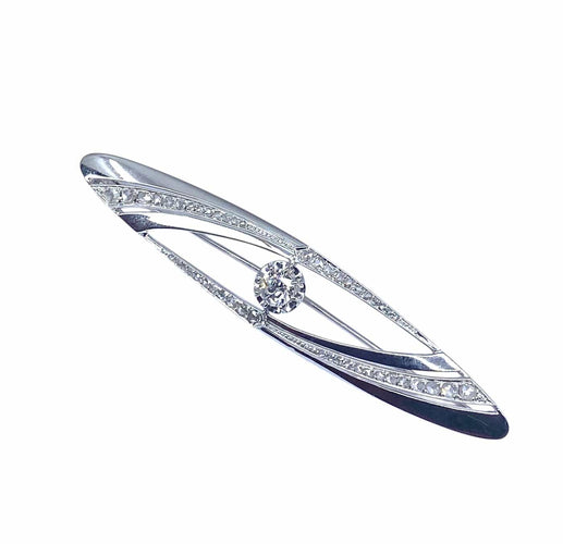 Broche Broche en or blanc 18 carats et platine sertie de diamants 58 Facettes AB685