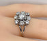 Bague 49 Bague marguerite en or blanc 18 carats et platine avec diamants 58 Facettes AB686