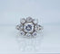 Bague 49 Bague marguerite en or blanc 18 carats et platine avec diamants 58 Facettes AB686