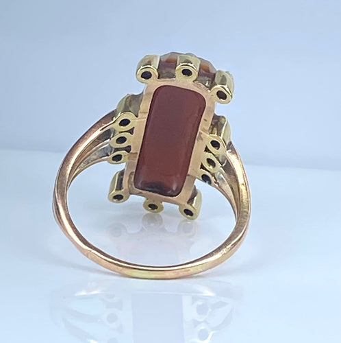 Bague 48 Bague camée antique en or 18 carats rose et diamants 58 Facettes AB688