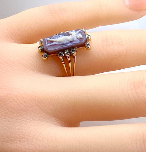 Bague 48 Bague camée antique en or 18 carats rose et diamants 58 Facettes AB688