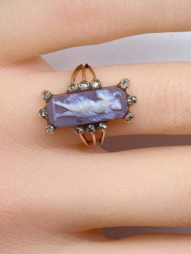 Bague 48 Bague camée antique en or 18 carats rose et diamants 58 Facettes AB688