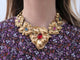 Collier Jean Louis Scherrer Fleurs - Collier vintage doré cabochons en verre 58 Facettes 273741