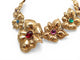 Collier Jean Louis Scherrer Fleurs - Collier vintage doré cabochons en verre 58 Facettes 273741