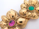 Collier Jean Louis Scherrer Fleurs - Collier vintage doré cabochons en verre 58 Facettes 273741