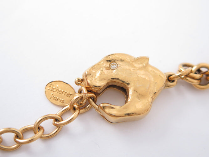 Collier Jean Louis Scherrer Fleurs - Collier vintage doré cabochons en verre 58 Facettes 273741