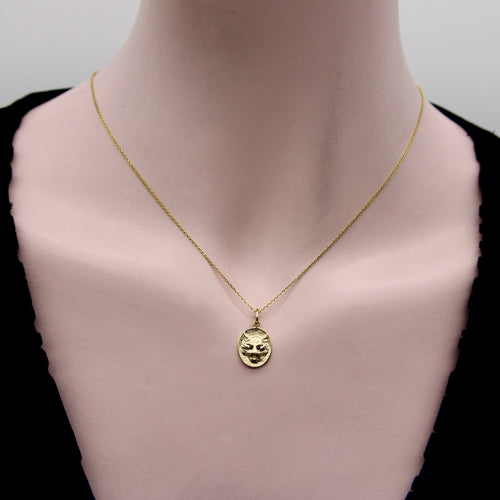 Cute-As-A-Button - Pendentif ou breloque tête de lionne en or 14K et rubis 58 Facettes