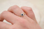 Bague ancienne saphir taille marquise en or jaune et blanc 18 carats 58 Facettes 3908