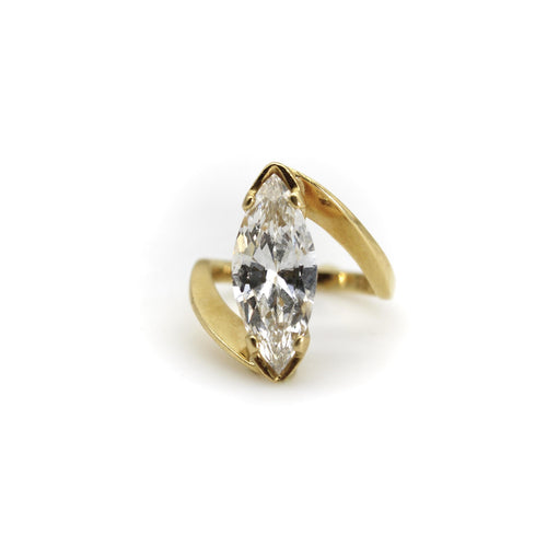 Lawrence Martin Kling - Bague en or 18 carats et diamant marquise 2,60 ct 58 Facettes A2007F