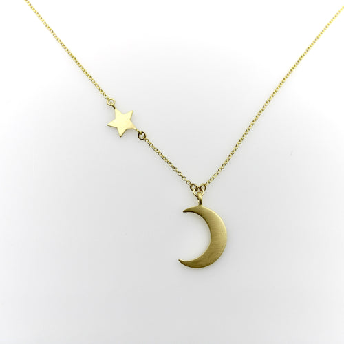 Me & Ro Paisley - Collier lune et étoile en or 18k 58 Facettes A2007L