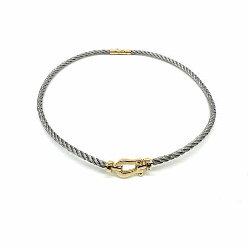 Collier FRED - Collier en or jaune et acier 58 Facettes Z1351924