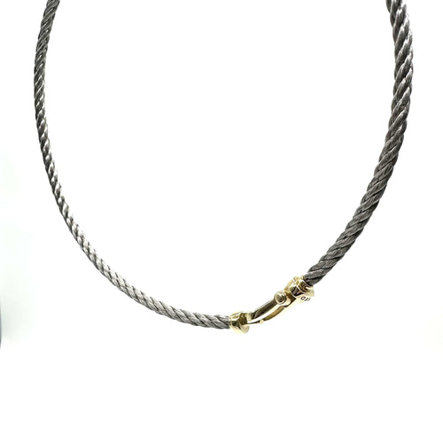 Collier FRED - Collier en or jaune et acier 58 Facettes Z1351924