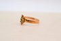 Bague Art nouveau en or rose 18 carats avec pierre verte et perles 58 Facettes 3909