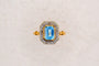 Bague octogonale en or jaune 18 carats avec topaze et diamants 58 Facettes 3889