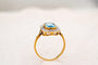 Bague octogonale en or jaune 18 carats avec topaze et diamants 58 Facettes 3889