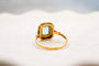 Bague octogonale en or jaune 18 carats avec topaze et diamants 58 Facettes 3889