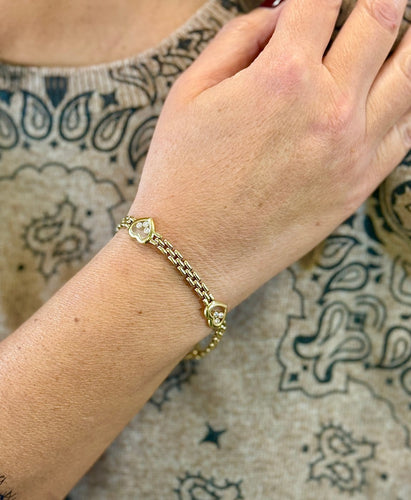 Chopard Happy Diamonds - Bracelet en or jaune 18 carats et diamants 58 Facettes CHOP