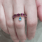 Bague - Topaze bleue et grenats rhodolites en or rose 18k 58 Facettes S358