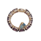 Bague - Topaze bleue et grenats rhodolites en or rose 18k 58 Facettes S358