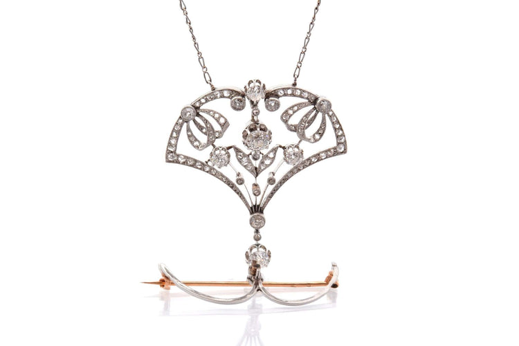Collier ancien vers 1900 en platine et diamants 58 Facettes 27971