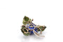 Broche Broche vintage en or avec diamants, jade et lapis-lazuli 58 Facettes 28064