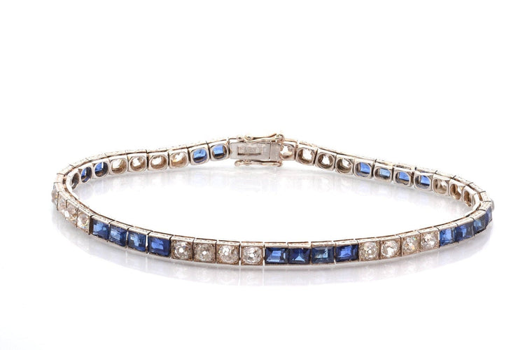 Bracelet Bracelet Art déco 1920 en saphirs et diamants 58 Facettes 27957