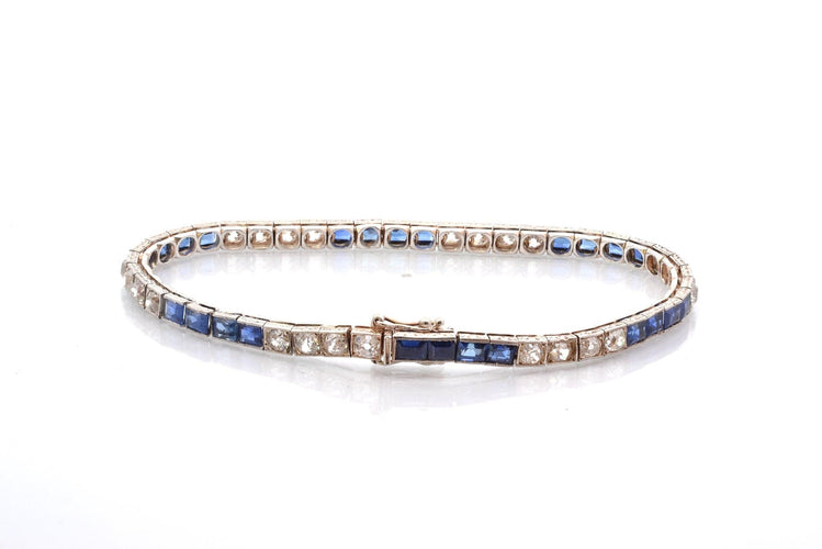 Bracelet Bracelet Art déco 1920 en saphirs et diamants 58 Facettes 27957