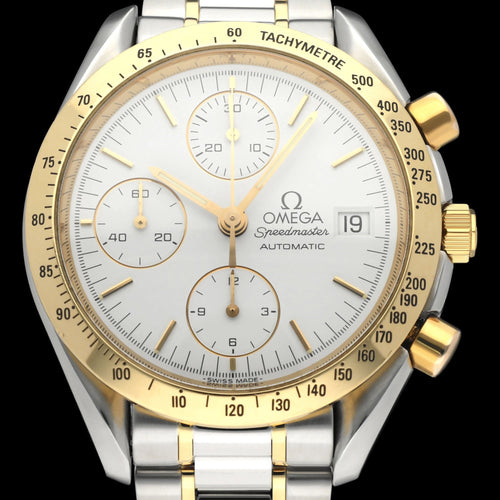 Montre Omega Speedmaster Date - Montre automatique 39 mm or et acier 58 Facettes OMG/SPE/572