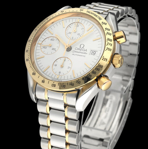 Montre Omega Speedmaster Date - Montre automatique 39 mm or et acier 58 Facettes OMG/SPE/572