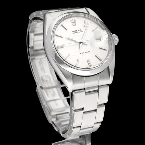 Rolex Oysterdate Precision réf. 6694 - Montre en acier, cadran lin 1971 58 Facettes ROL/OPR/196