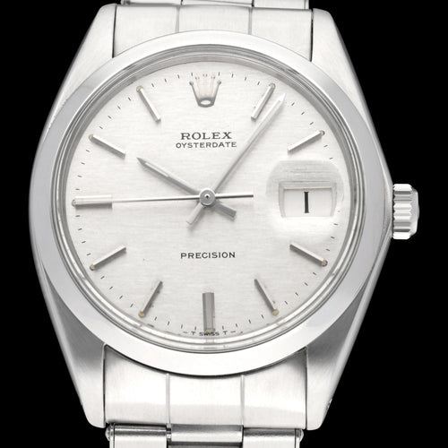 Rolex Oysterdate Precision réf. 6694 - Montre en acier, cadran lin 1971 58 Facettes ROL/OPR/196