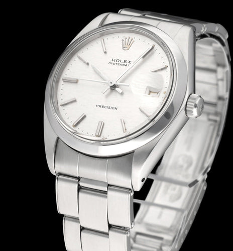 Rolex Oysterdate Precision réf. 6694 - Montre en acier, cadran lin 1971 58 Facettes ROL/OPR/196