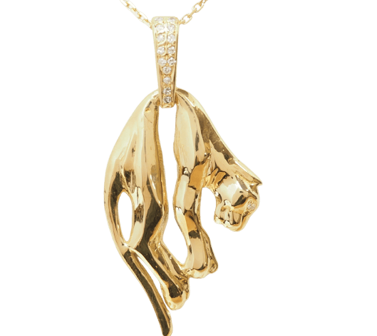 Pendentif Pendentif panthère en or jaune 18 ct et diamants 58 Facettes 33872