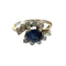 Bague 52 Bague Art déco (vers 1945) en or 18 k avec diamants et saphir 58 Facettes Q325B(965)