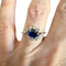 Bague 52 Bague Art déco (vers 1945) en or 18 k avec diamants et saphir 58 Facettes Q325B(965)