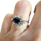 Bague 52 Bague Art déco (vers 1945) en or 18 k avec diamants et saphir 58 Facettes Q325B(965)