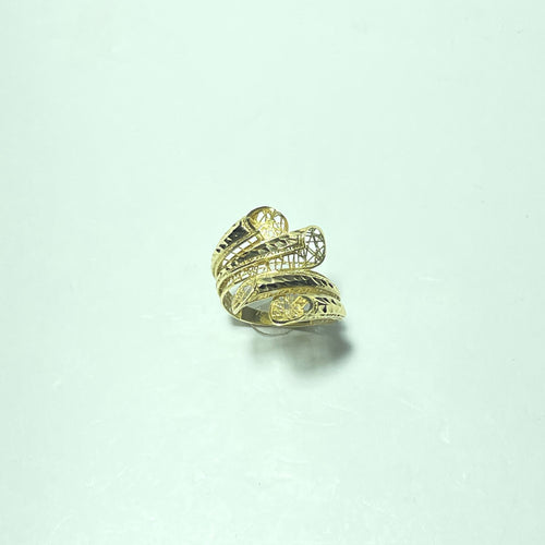 Bague 57 Bague ajourée contemporaine en or jaune 18 carats, taille 57 58 Facettes 260080