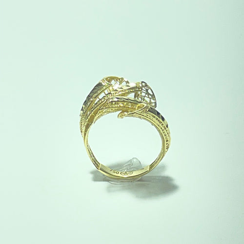 Bague 57 Bague ajourée contemporaine en or jaune 18 carats, taille 57 58 Facettes 260080