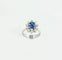 Bague 54 Bague rosette - Bague en or blanc 18 carats avec saphir et diamants 58 Facettes Q403B