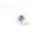 Bague 54 Bague rosette - Bague en or blanc 18 carats avec saphir et diamants 58 Facettes Q403B