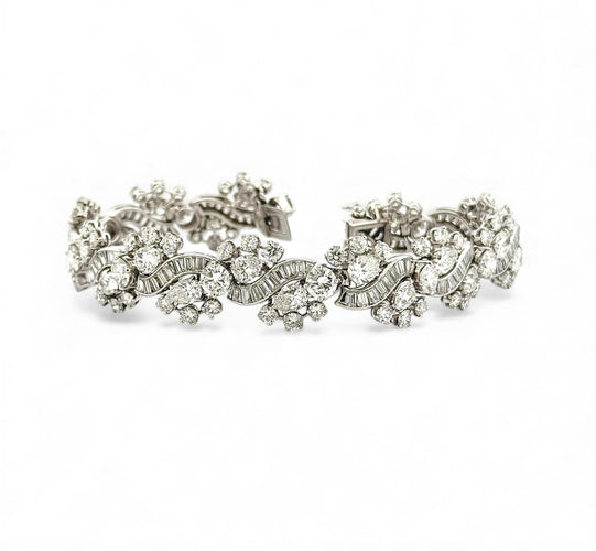 Bracelet Bracelet en or blanc 18 carats et platine serti de diamants naturels 58 Facettes orplat