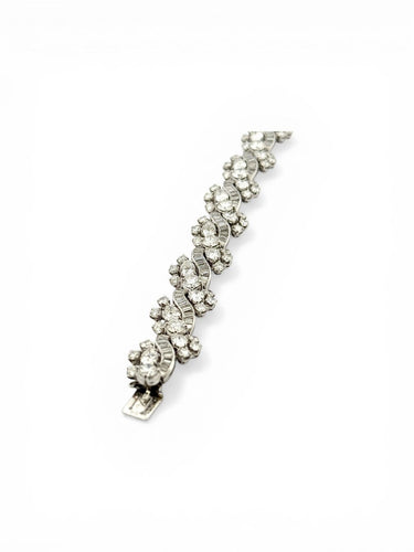 Bracelet Bracelet en or blanc 18 carats et platine serti de diamants naturels 58 Facettes orplat
